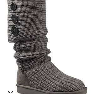 UGG Charcoal Knit Button Boots